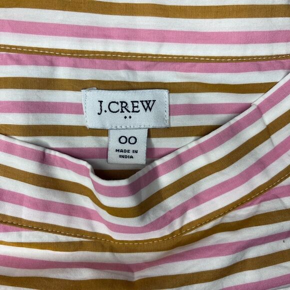 J.Crew striped Funnel-Neck Drop Hem Blouse sz 00 - Picture 3 of 8